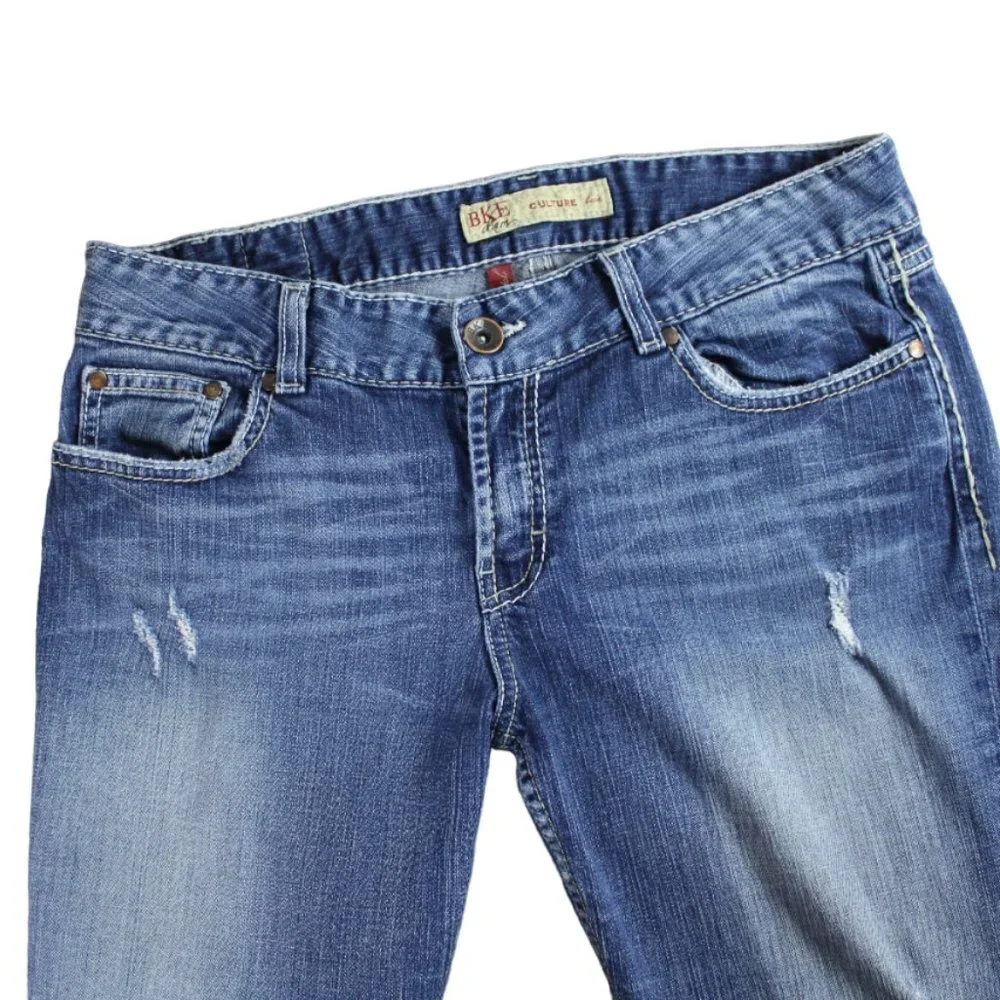 BKE Culture Light Distressed Blue Fade Jeans. Size 32/33.5